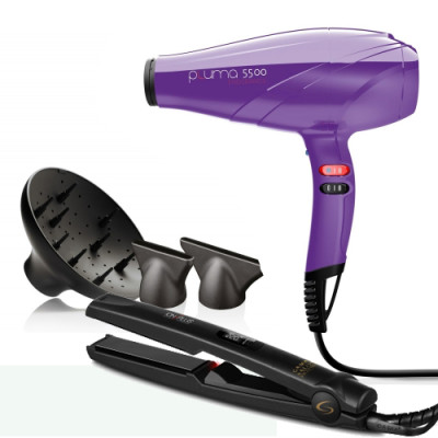 Набор GAMA SPK5012 (фен Pluma 5500 + утюжок CP1 Digital Ion Plus)
