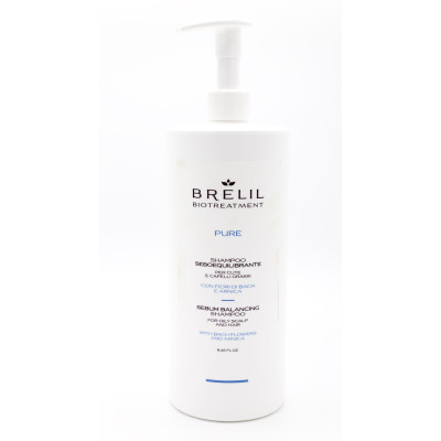 Шампунь для жирного волосся Brelil Sebum Balancing Shampoo Pure 1000 ml (76314)