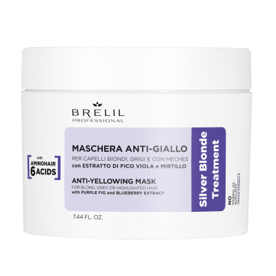 Маска для осветленных волос Brelil Anti-Yellow Mask Silver Blonde 220 ml (89079)